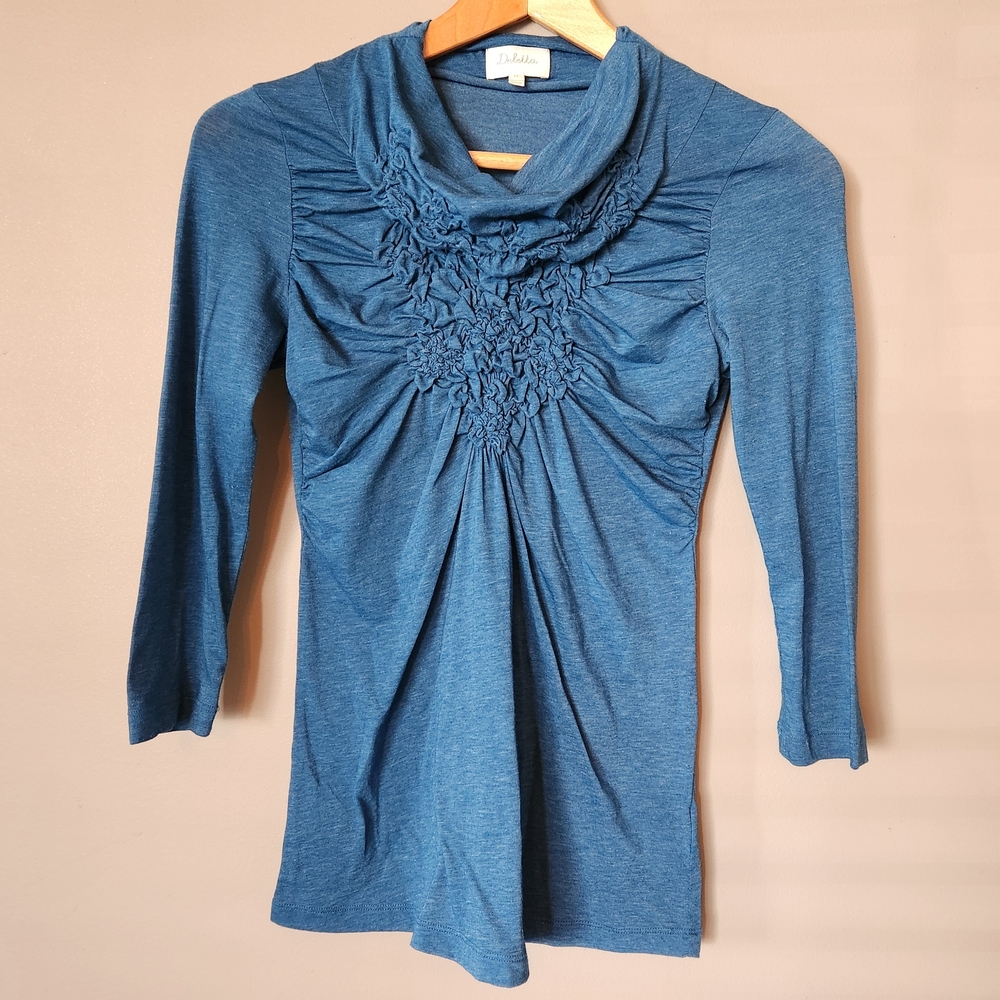 Anthropologie Deletta Stitch Detail Mock Neck Top